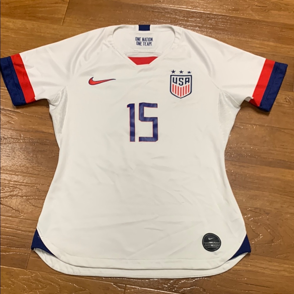 Nike USA Women's Soccer Rapinoe Jersey #15 in White with Red & Blue Accents